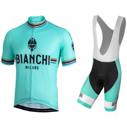 BIANCHI MILANO New Pride Fietskleding Set Wielershirt Korte Mouw+Korte Fietsbroeken Bib