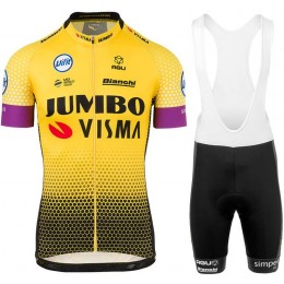 TEAM Jumbo-Visma 2019 Fietskleding Set Wielershirt Korte Mouw+Korte Fietsbroeken Bib