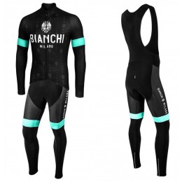 2020 Bianchi YDH Wielerkleding Set Wielershirt Lange Mouw+Lange Fietsbroeken Bib 504DEIO