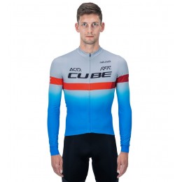 2020 CUBE Blauw Pro Team Fietskleding Wielershirt Lange Mouw 378JYRE