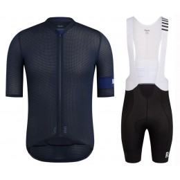 2020 Rapha Pro Team Zwart-Blauw Fietskleding Set Fietsshirt Met Korte Mouwen+Korte Koersbroek Bib 888UADR