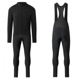 2020 Specialized Zwart Wielerkleding Set Wielershirt Lange Mouw+Lange Fietsbroeken Bib 690MNPI