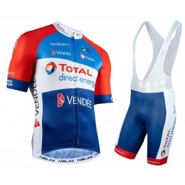 2020 TOTAL Direct Energie Fietskleding Set Fietsshirt Met Korte Mouwen+Korte Koersbroek Bib 461LAPQ