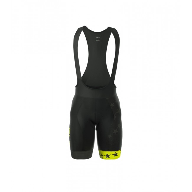 ALE PRR STARS Korte Fietsbroeken Bib FLUO Geel ALE PRR STARS Korte Fietsbroeken Bib FLUO Geel