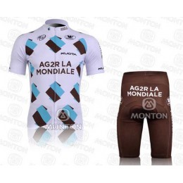 Ag2r La Mondiale Wielerkleding Set Wielershirts Korte+Korte Fietsbroeken