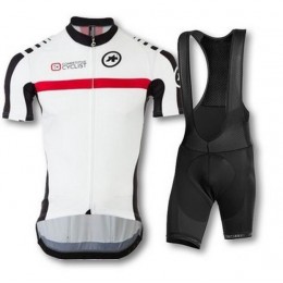 2016 ASSOS Fietskleding Set Fietsshirt Met Korte Mouwen+Korte Koersbroek Zwart Wit Rood