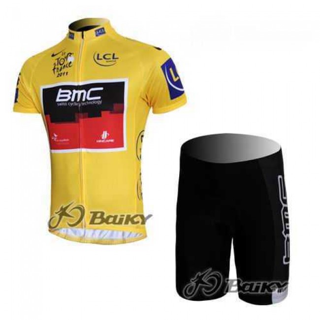 BMC 2011 Tour De France Fietskleding Wielershirts Korte+Korte Fietsbroeken Geel BMC 2011 Tour De France Fietskleding Wielershirts Korte+Korte Fietsbroeken Geel