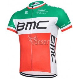 2015 BMC Wielershirt Met Korte Mouwen Rood Groen