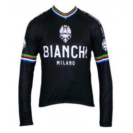 2016 BIANCHI-MILANO Wielershirt Lange Mouwen Zwart