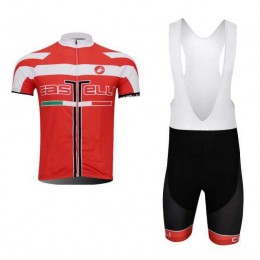 Castelli 2014 Fietskleding Set Fietsshirt Met Korte Mouwen+Korte Koersbroek Rood