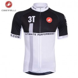 Castelli 3T 2014 Wielershirt Met Korte Mouwen Wit Zwart