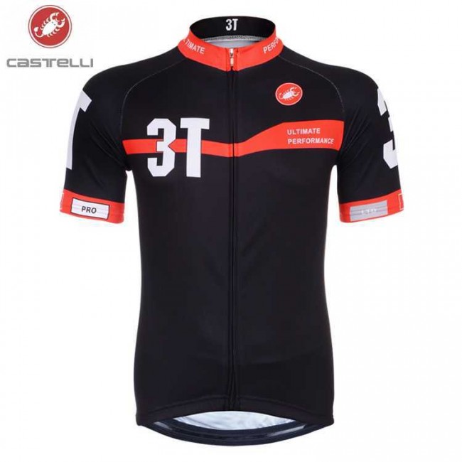 Castelli 3T 2014 Wielershirt Met Korte Mouwen Zwart Rood Castelli 3T 2014 Wielershirt Met Korte Mouwen Zwart Rood