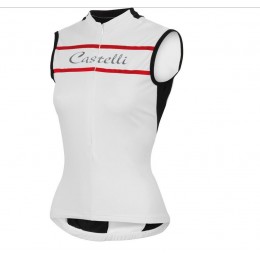 2016 Castelli Vrouwen Promessa Wielershirts Mouwloos Wit