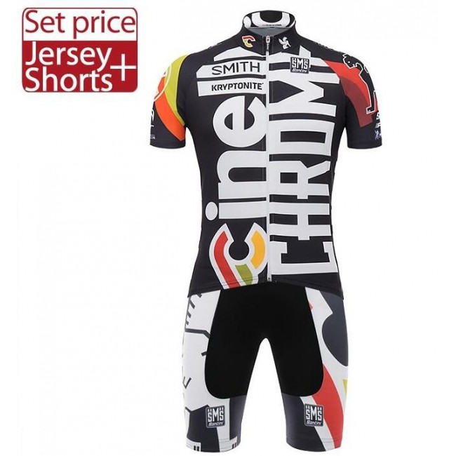 Fietskleding Cinelli Chrome Team 2017 Wielershirt Korte Mouw+Korte Fietsbroek Bib Fietskleding Cinelli Chrome Team 2017 Wielershirt Korte Mouw+Korte Fietsbroek Bib