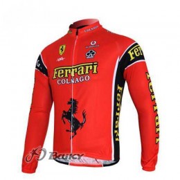 Ferrari Colnago Pro Team Wielershirts Lange Mouwen Rood