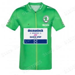 Green Deceuninck Quick Step Tour De France 2021 Team Wielerkleding Fietsshirt Korte Mouw CnPqCi