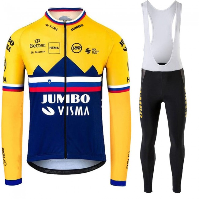 Jumbo Visma SLovenia Pro Team 2021 Fietskleding Set Wielershirts Lange Mouw+Lange Wielrenbroek LX1a3d Jumbo Visma SLovenia Pro Team 2021 Fietskleding Set Wielershirts Lange Mouw+Lange Wielrenbroek LX1a3d