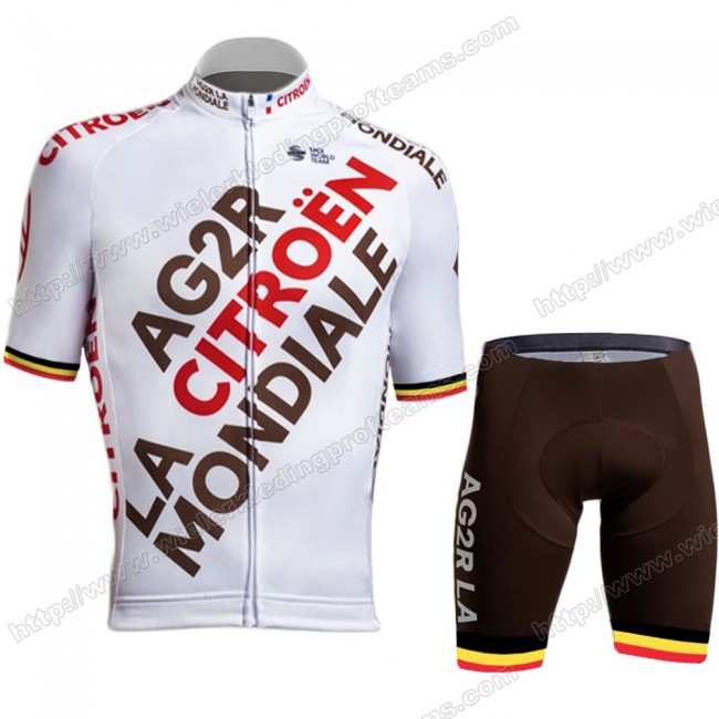 Ag2r Mondiale Citroen 2021 Belgium Team Fietskleding Set Fietsshirt Met Korte Mouwen+Korte Koersbroek Bib MXIHK Ag2r Mondiale Citroen 2021 Belgium Team Fietskleding Set Fietsshirt Met Korte Mouwen+Korte Koersbroek Bib MXIHK