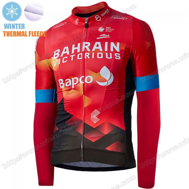 Winter Fleece Bahrain Victorious Pro Team 2021 Wielershirts Lange Mouwen FJJLU Winter Fleece Bahrain Victorious Pro Team 2021 Wielershirts Lange Mouwen FJJLU