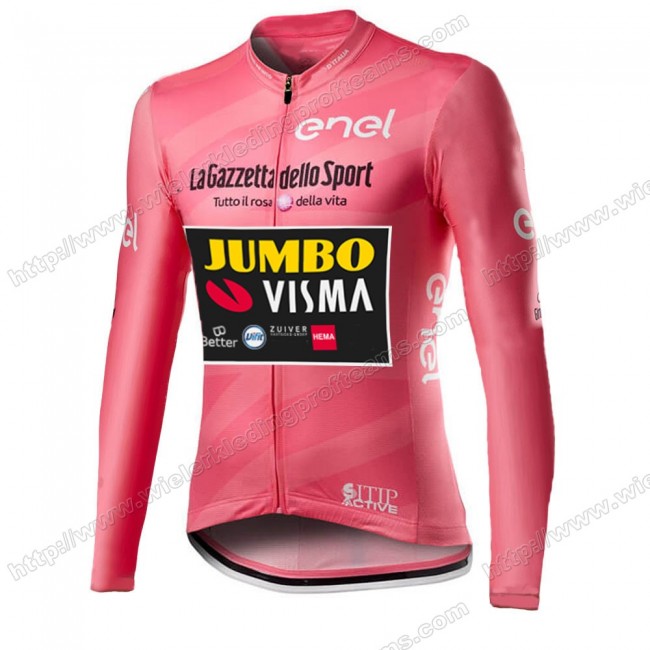 Giro D'italia Jumbo Visma 2021 Wielershirts Lange Mouwen POONB Giro D'italia Jumbo Visma 2021 Wielershirts Lange Mouwen POONB