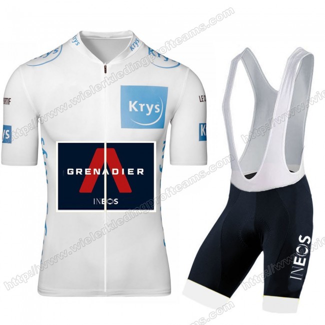 Team INEOS Grenadier 2020 Tour De France White Fietskleding Set Fietsshirt Met Korte Mouwen+Korte Koersbroek Bib DDBVN Team INEOS Grenadier 2020 Tour De France White Fietskleding Set Fietsshirt Met Korte Mouwen+Korte Koersbroek Bib DDBVN