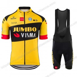 Jumbo Visma 2020 Pro Team Fietskleding Set Fietsshirt Met Korte Mouwen+Korte Koersbroek Bib LTVAP