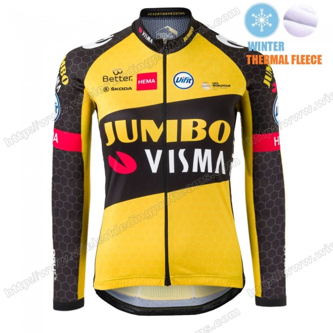 Winter Fleece Jumbo Visma Femmes Pro Team 2021 Wielershirts Lange Mouwen PLKMR Winter Fleece Jumbo Visma Femmes Pro Team 2021 Wielershirts Lange Mouwen PLKMR