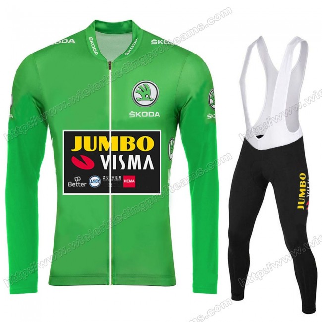 Jumbo Visma 2020 Green Wielershirts Lange Mouwen+Lange Wielrenbroek UJEWJ Jumbo Visma 2020 Green Wielershirts Lange Mouwen+Lange Wielrenbroek UJEWJ
