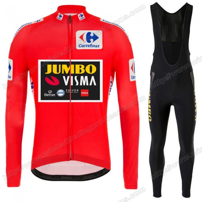Jumvo Visma Spanish Pro Team 2021 Fietskleding Set Wielershirts Lange Mouw+Lange Wielrenbroek Bib GLMAB Jumvo Visma Spanish Pro Team 2021 Fietskleding Set Wielershirts Lange Mouw+Lange Wielrenbroek Bib GLMAB