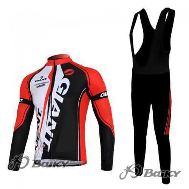 Giant Sram Pro Team Wielerkleding Set Wielershirts Lange Mouw+Lange Fietsbroeken Bib Rood Wit Zwart Giant Sram Pro Team Wielerkleding Set Wielershirts Lange Mouw+Lange Fietsbroeken Bib Rood Wit Zwart