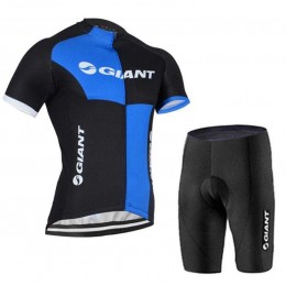 2016-2017 Giant Fietskleding Wielershirt Korte Mouw+Fietsbroek Korte Zwart Blauw