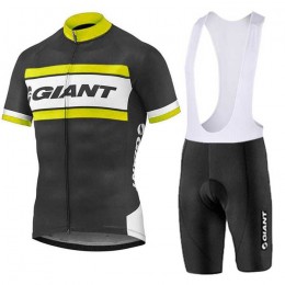 2016-2017 Giant Fietskleding Set Fietsshirt Met Korte Mouwen+Korte Koersbroek Geel 02
