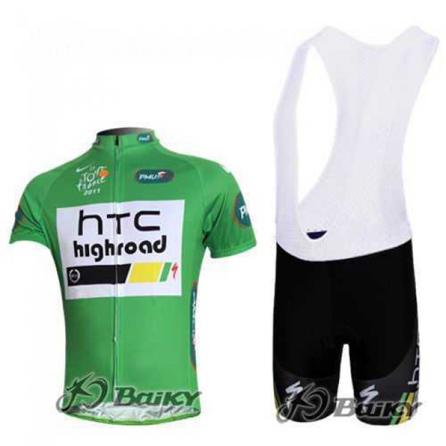HTC-Highroad Pro Team Wielerkleding Set Wielershirts Korte+Korte Fietsbroeken Bib Groen HTC-Highroad Pro Team Wielerkleding Set Wielershirts Korte+Korte Fietsbroeken Bib Groen