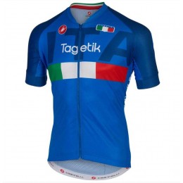 2015 Castelli Italia Wielershirt Met Korte Mouwen Blauw
