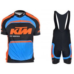 2015 KTM Pro Team Blauw Zwart Fietskleding Set Fietsshirt Met Korte Mouwen+Korte Koersbroek