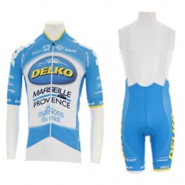 2016 Delko Marseille Provence KTM Blauw Wielerkleding Set Wielershirt Korte Mouwen+Korte Fietsbroeken Bib Blauw