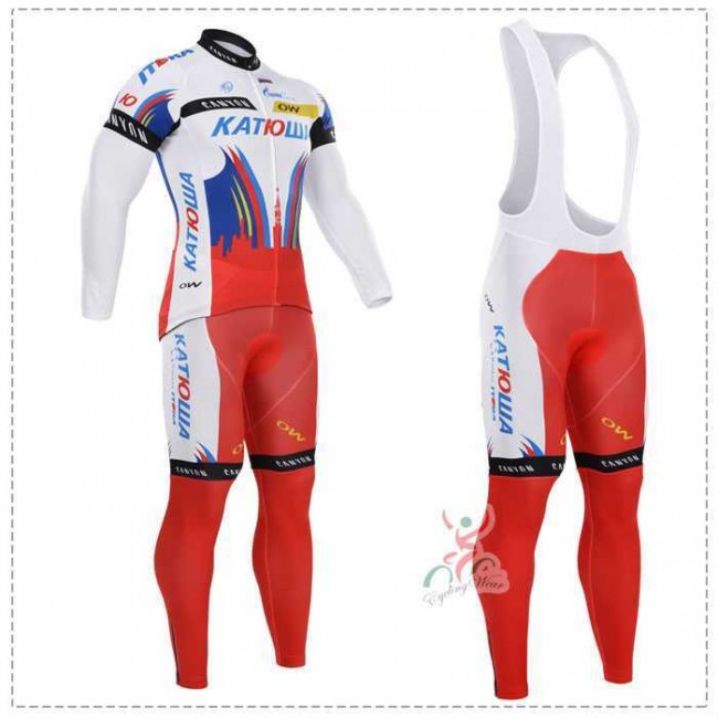 2015 Katusha Fietskleding Set Lange Mouw+Lange Koersbroek 2015 Katusha Fietskleding Set Lange Mouw+Lange Koersbroek