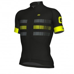 Ale Graphics PRR Strada-Zwart Geel Wielershirt Korte Mouw