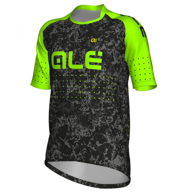 Ale Enduro-Groen Fluo Wielershirt Korte Mouw Ale Enduro-Groen Fluo Wielershirt Korte Mouw