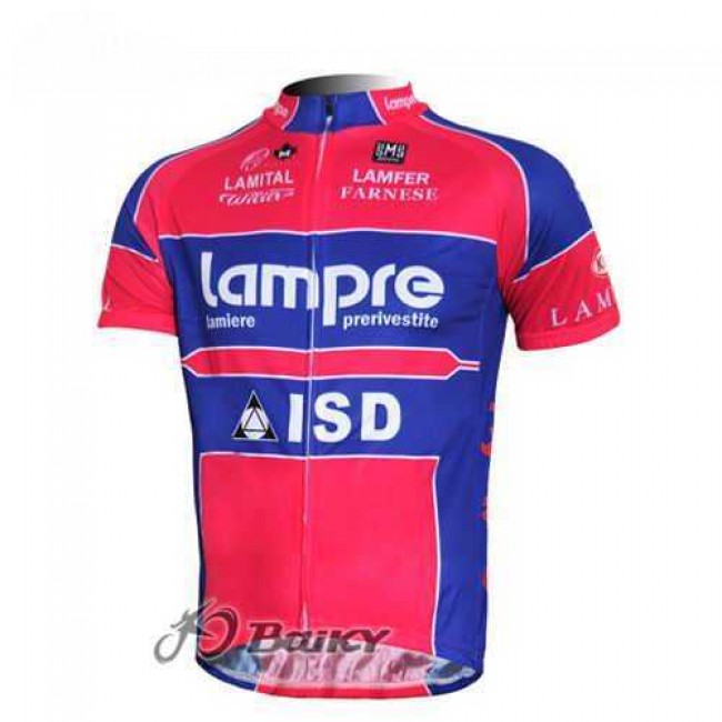 Lampre ISD Pro Team Wielershirt Met Korte Mouwen Blauw Roze Lampre ISD Pro Team Wielershirt Met Korte Mouwen Blauw Roze