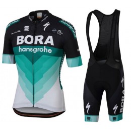 BORA Hansgrohe TEAM 2018 Fietskleding Set Wielershirt Korte Mouwen+Korte Fietsbroeken Bib