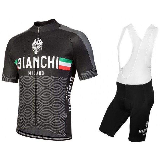 Bianchi Milano Attone Black Fietskleding Set Wielershirt Korte Mouwen+Korte Fietsbroeken Bib Bianchi Milano Attone Black Fietskleding Set Wielershirt Korte Mouwen+Korte Fietsbroeken Bib