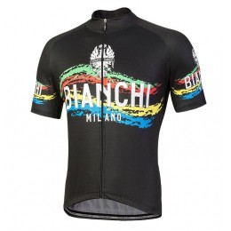 Bianchi Milano Misegna Black Wielershirt Korte Mouwen