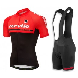 2018 Cervelo 3T Rood Fietskleding Set Wielershirt Korte Mouw+Korte Fietsbroeken Bib