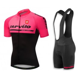 2018 Cervelo 3T Pink Fietskleding Set Wielershirt Korte Mouw+Korte Fietsbroeken Bib