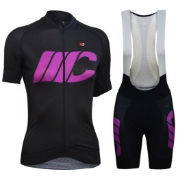 Cipollini Prestige Dames Black Violet Fietskleding Set Wielershirt Korte Mouw+Korte Fietsbroeken Bib