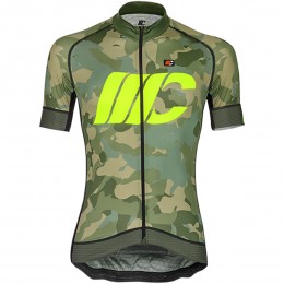 Cipollini Prestige Camo Groen Geel Wielershirt Korte Mouw
