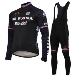 De Rosa Santini 2018 Fietskleding Set Wielershirt Lange Mouw+Lange Fietsbroeken Bib