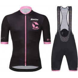 Santini La Maglia Nera 2018 Fietskleding Set Wielershirt Korte Mouw+Korte Fietsbroeken Bib
