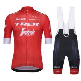Trek Segafredo 2018 Rood Fietskleding Set Wielershirt Korte Mouwen+Korte Fietsbroeken Bib